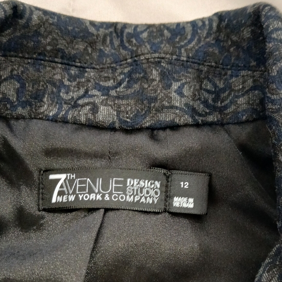 7th Avenue Design Studio jacket womens  short blazer damask career Size 12 - Picture 3 of 9
